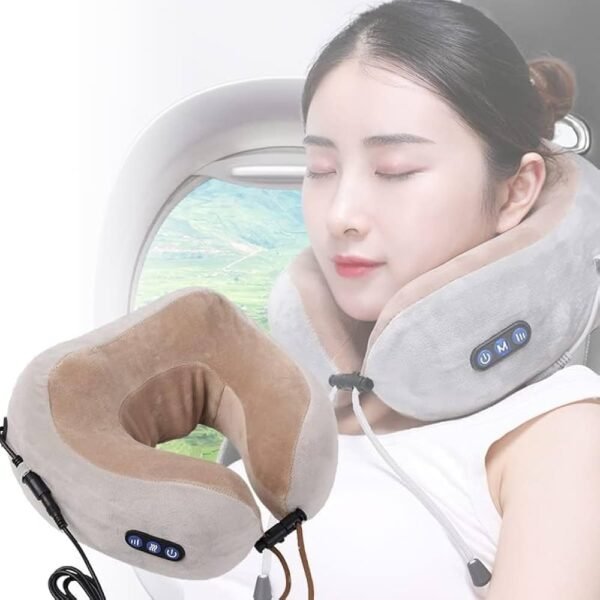 Neck Massager Pillow With Deep Kneading U Shaped Electric Massage For Cervical & Neck Pain Relief With 4 Massage Modes/Rechargeable Air Travel, office, Car & Home