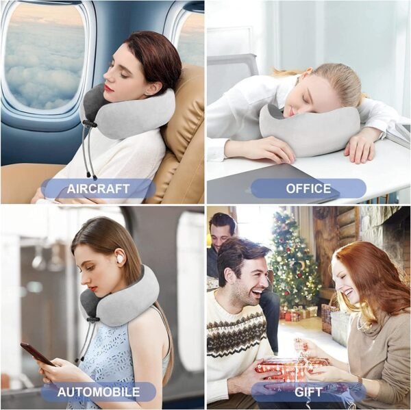 Neck Massager Pillow With Deep Kneading U Shaped Electric Massage For Cervical & Neck Pain Relief With 4 Massage Modes/Rechargeable Air Travel, office, Car & Home - Image 3